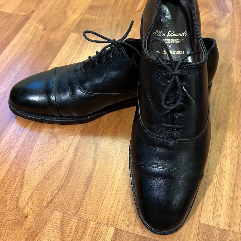 Allen Edmonds Hopkinson black Cap-toe Oxford Dress Shoe